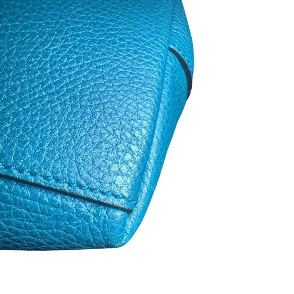 Gucci Turquoise Blue Leather 2way Convertible Interlocking GG Dome Bowler Bag Ex - Picture 11 of 16